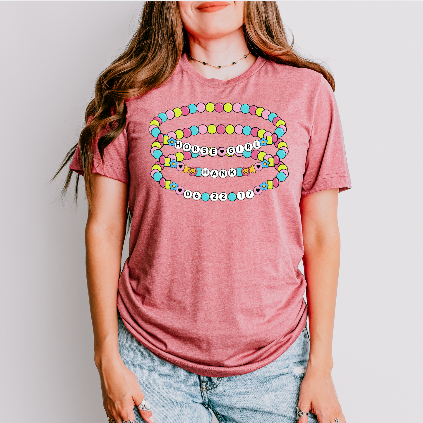 Custom Horse Girl Friendship Bracelet Graphic Shirt