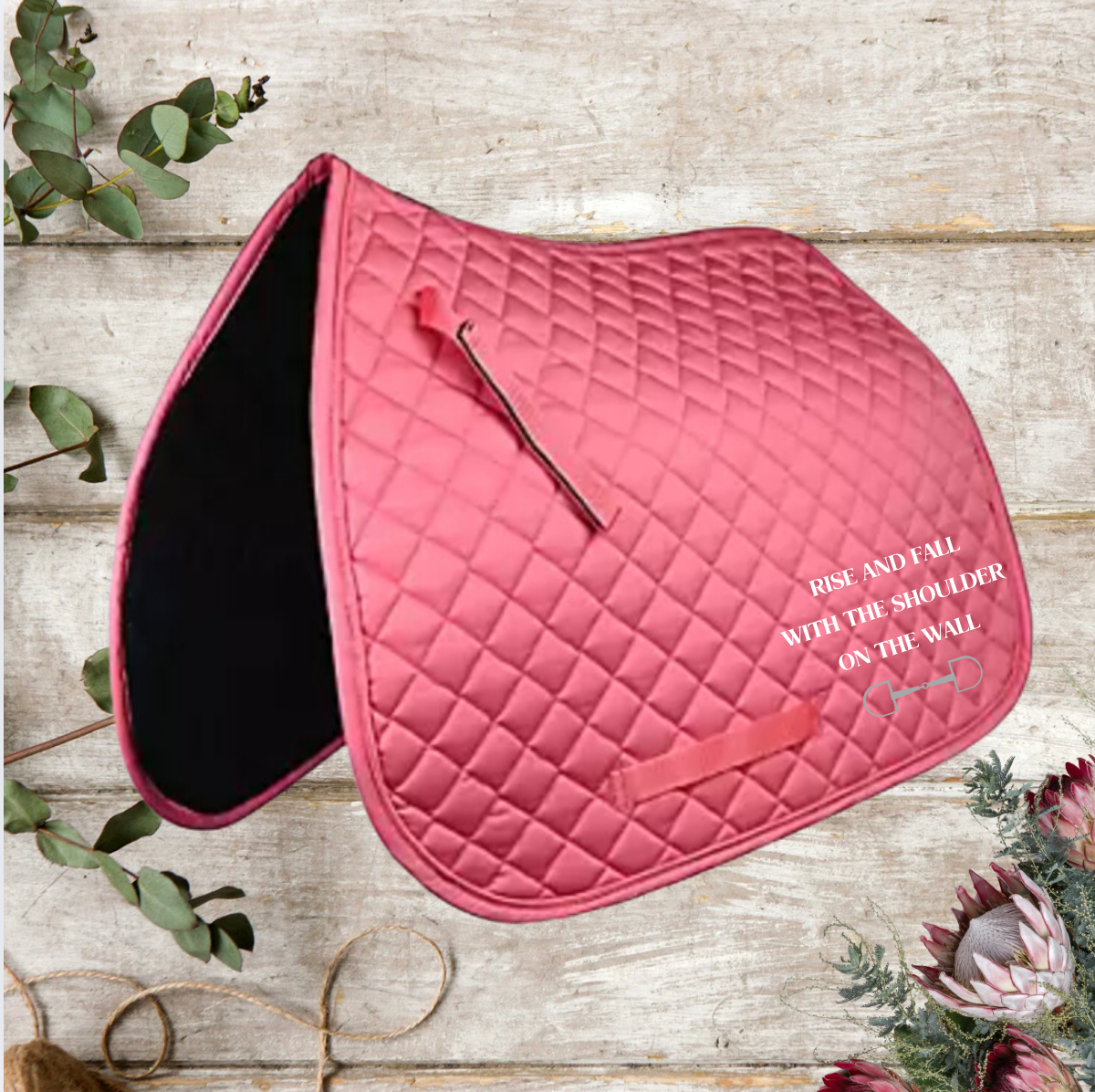 Embroidered "Rise and fall with the shoulder on the wall" Horse Girl Horse Saddle Pad