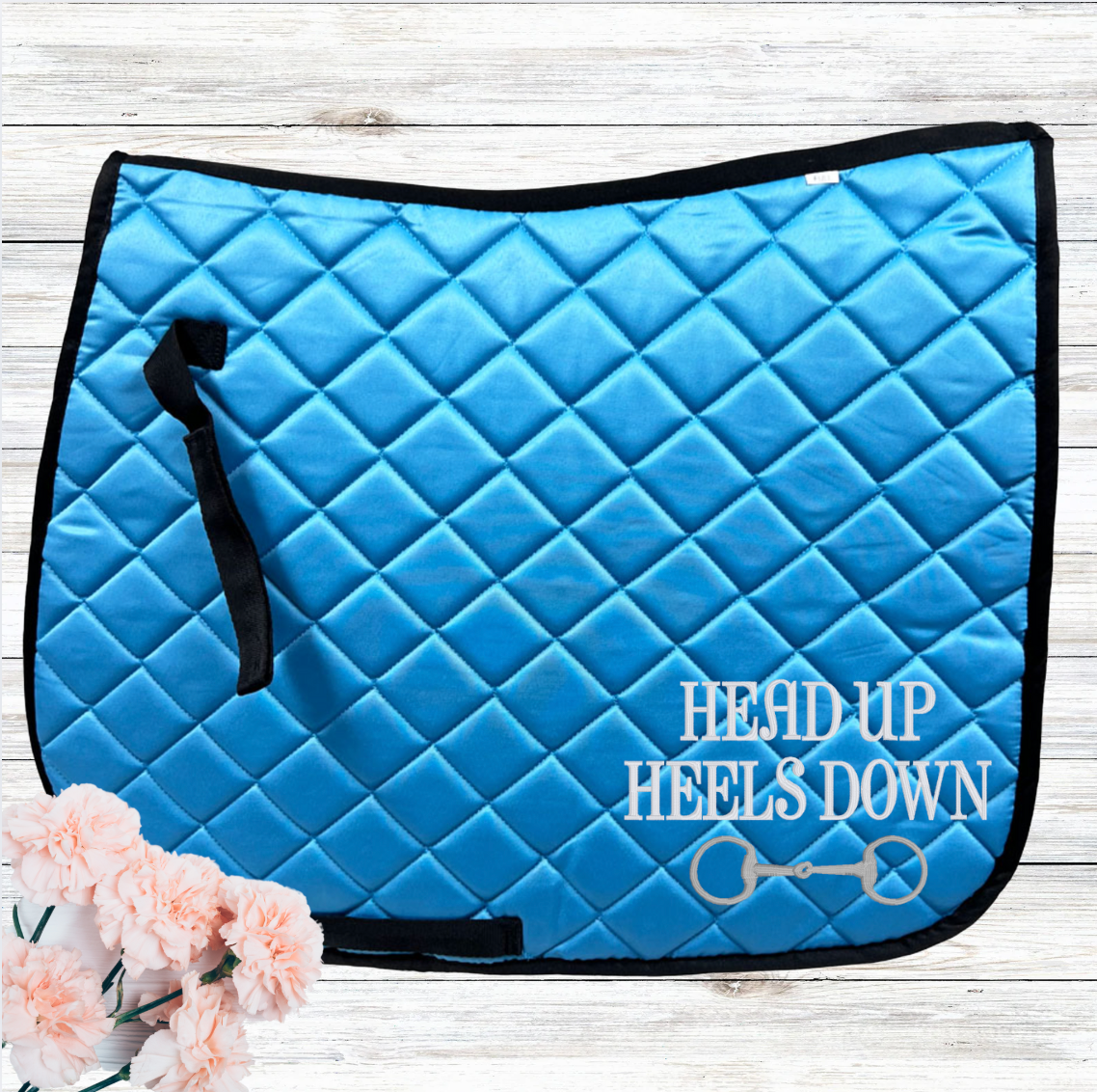 Head Up Heels Down Horse Girl Embroidered Saddle Pad