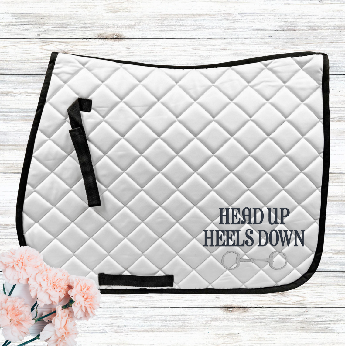 Head Up Heels Down Horse Girl Embroidered Saddle Pad