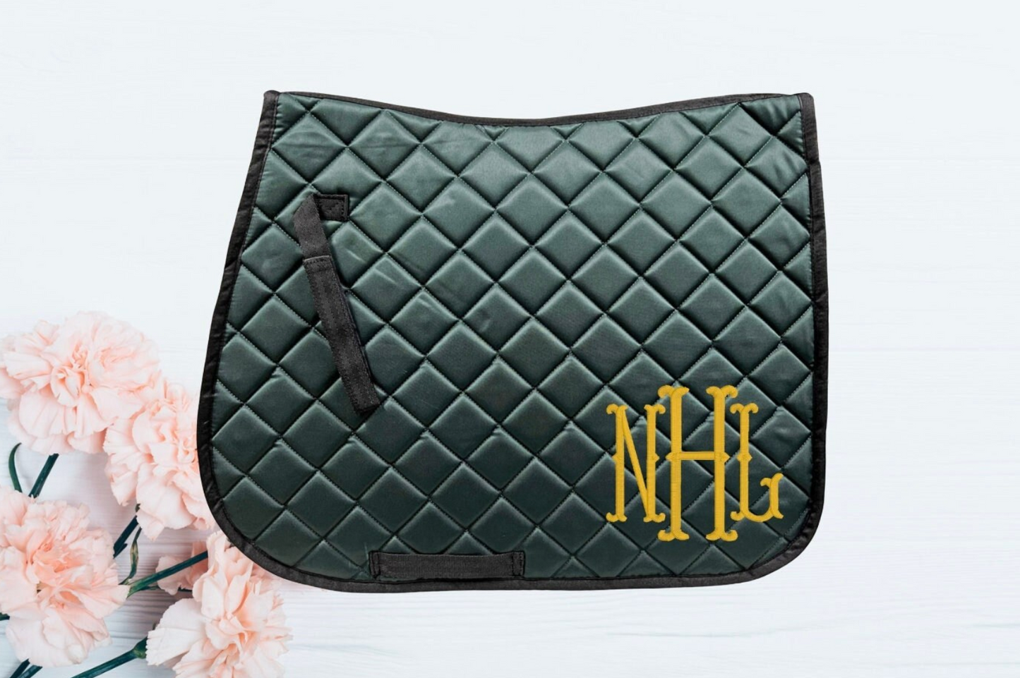 Embroidered Fishtail Monogram Horse Saddle Pad