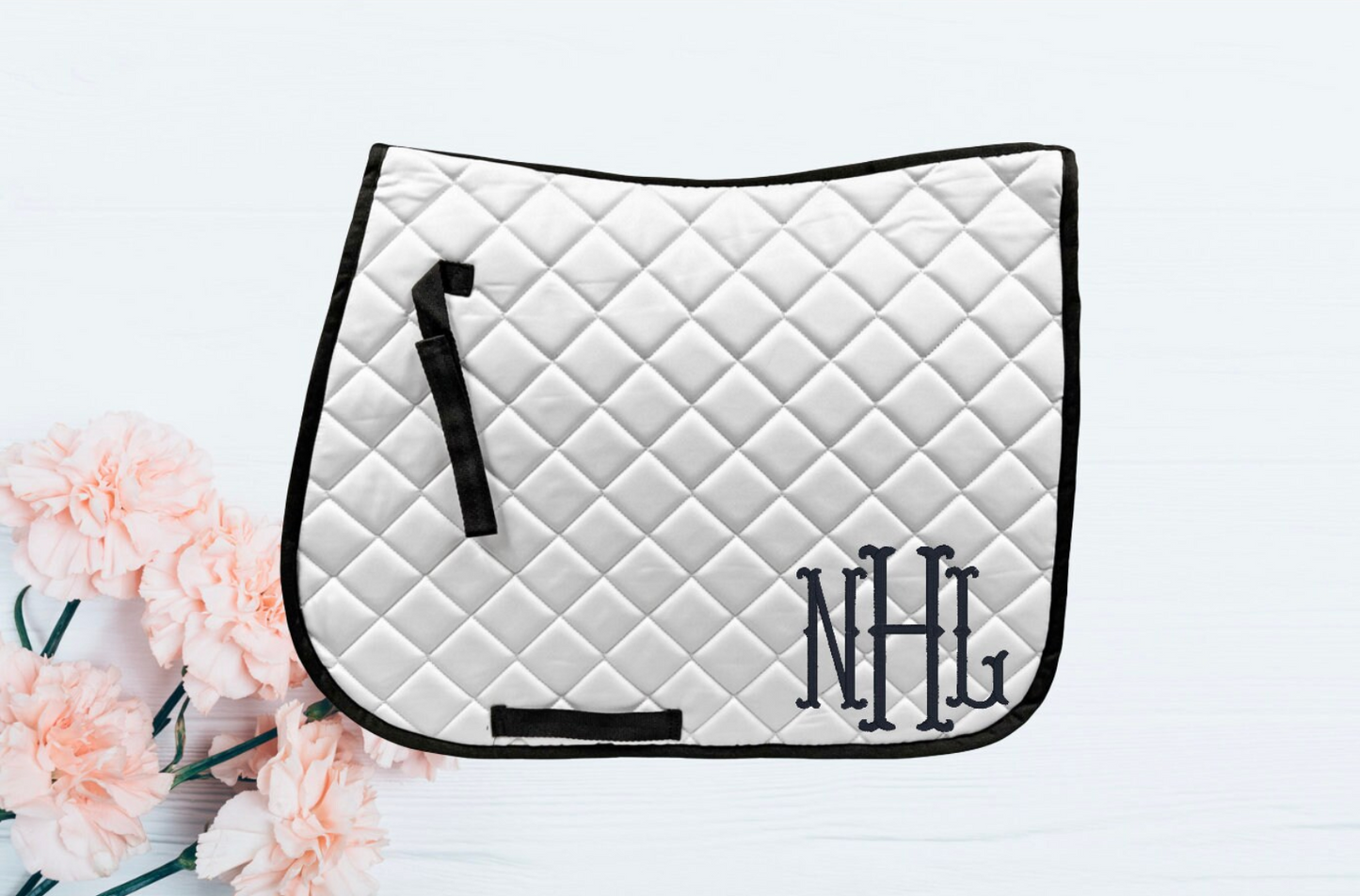 Embroidered Fishtail Monogram Horse Saddle Pad