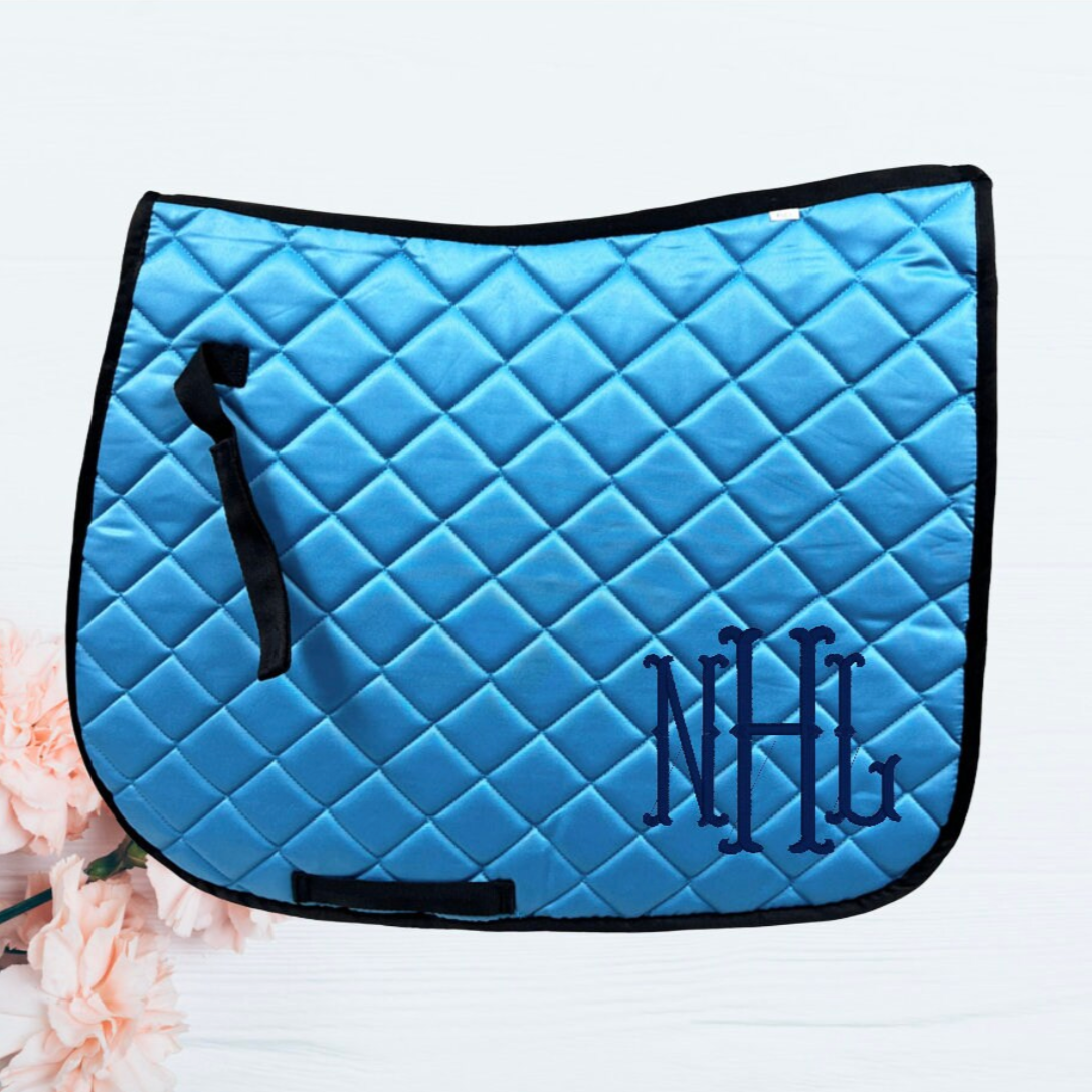Embroidered Fishtail Monogram Horse Saddle Pad