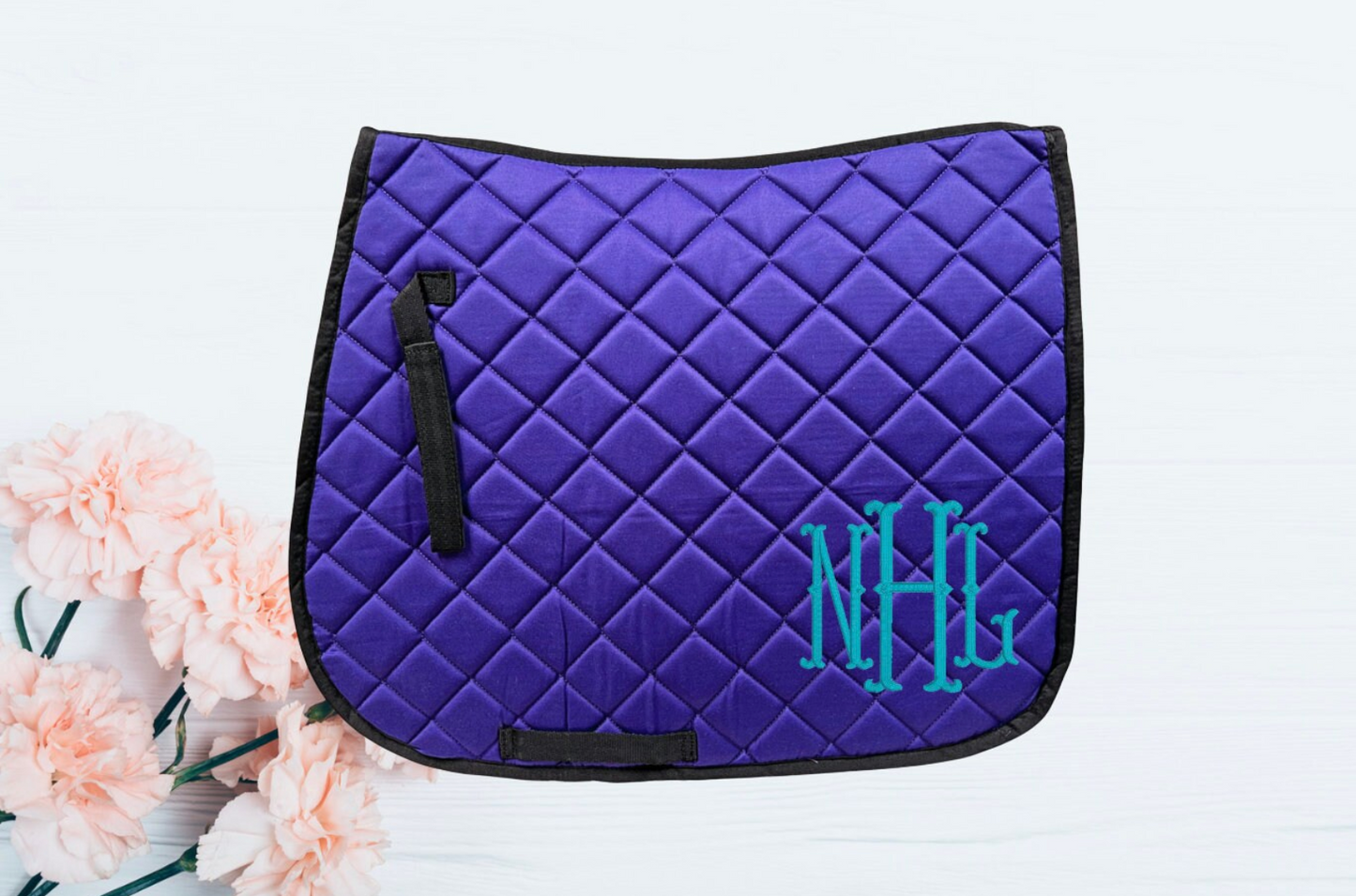 Embroidered Fishtail Monogram Horse Saddle Pad