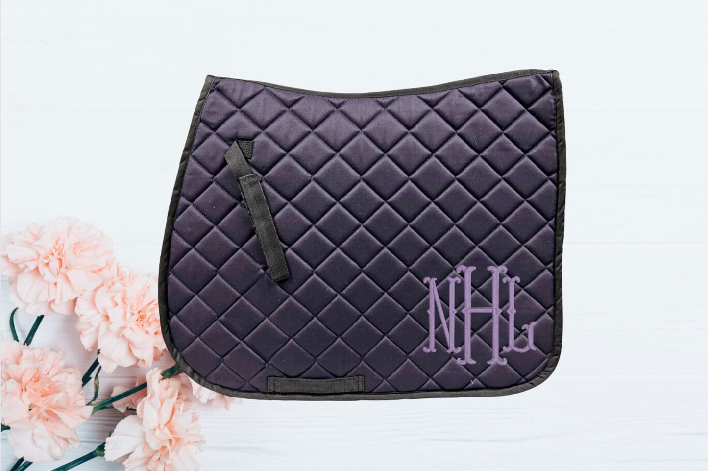 Embroidered Fishtail Monogram Horse Saddle Pad