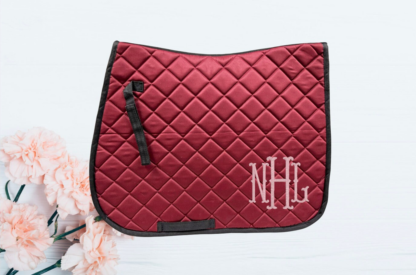 Embroidered Fishtail Monogram Horse Saddle Pad