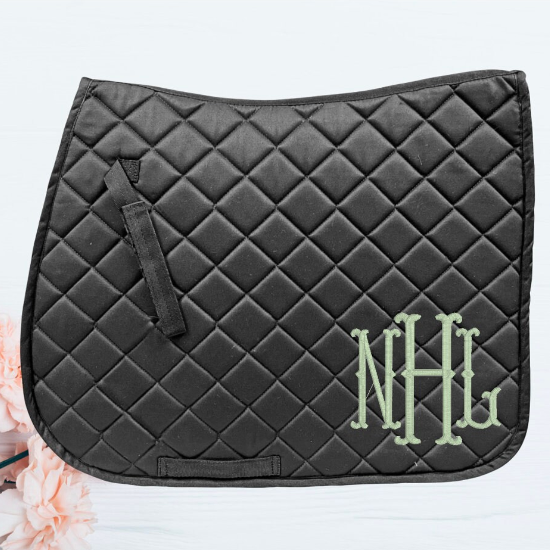 Embroidered Fishtail Monogram Horse Saddle Pad