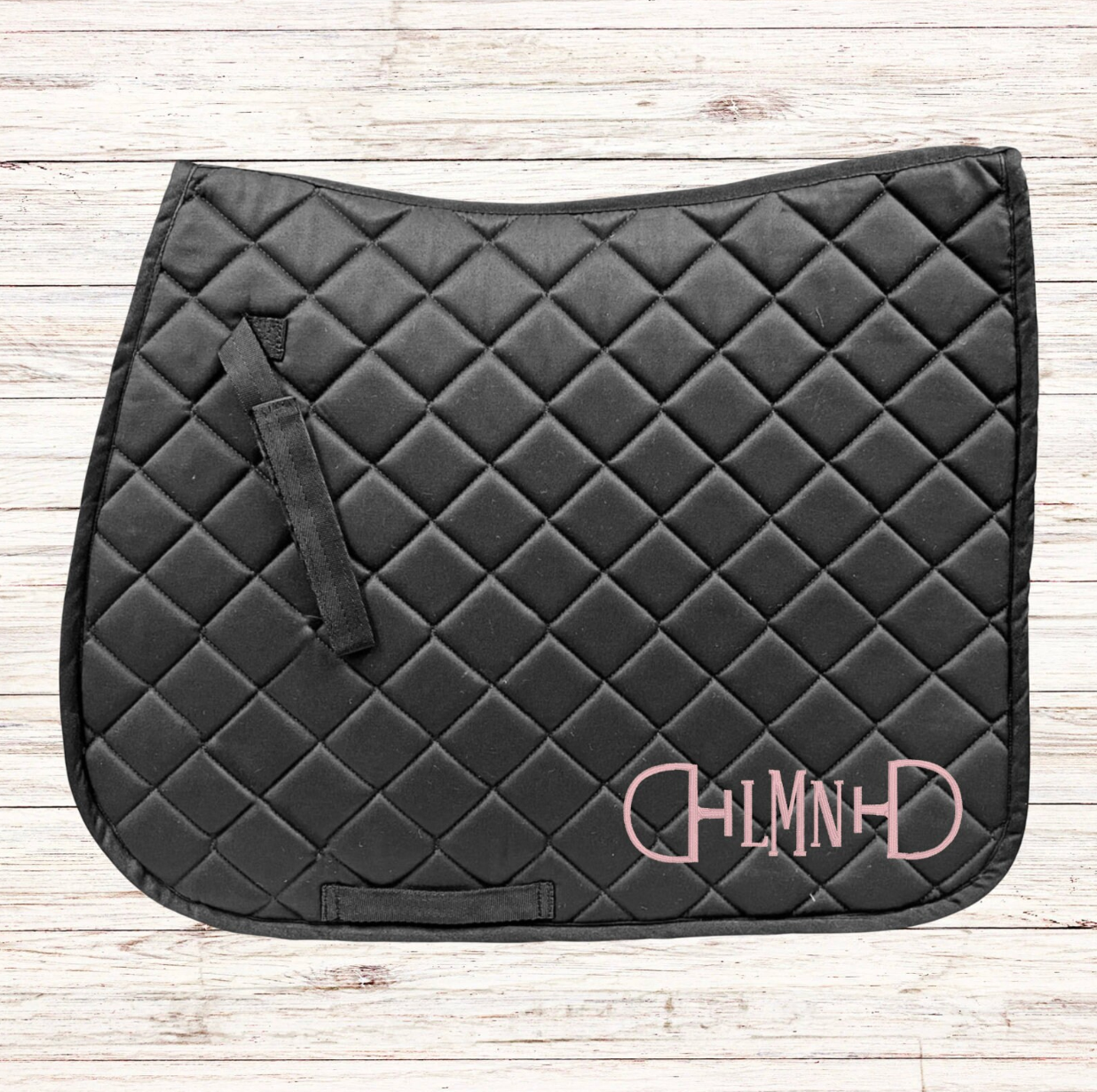 Embroidered Snaffle Bit Monogram Horse Saddle Pad
