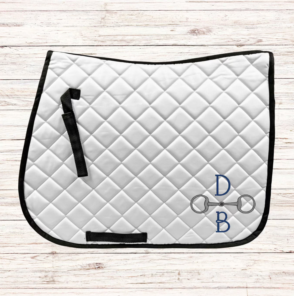 Embroidered Vertical Snaffle Bit Monogram Horse Saddle Pad