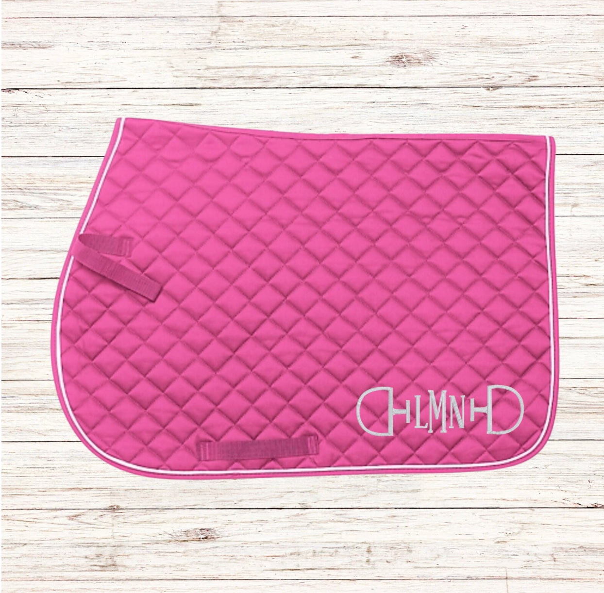 Embroidered Snaffle Bit Monogram Horse Saddle Pad