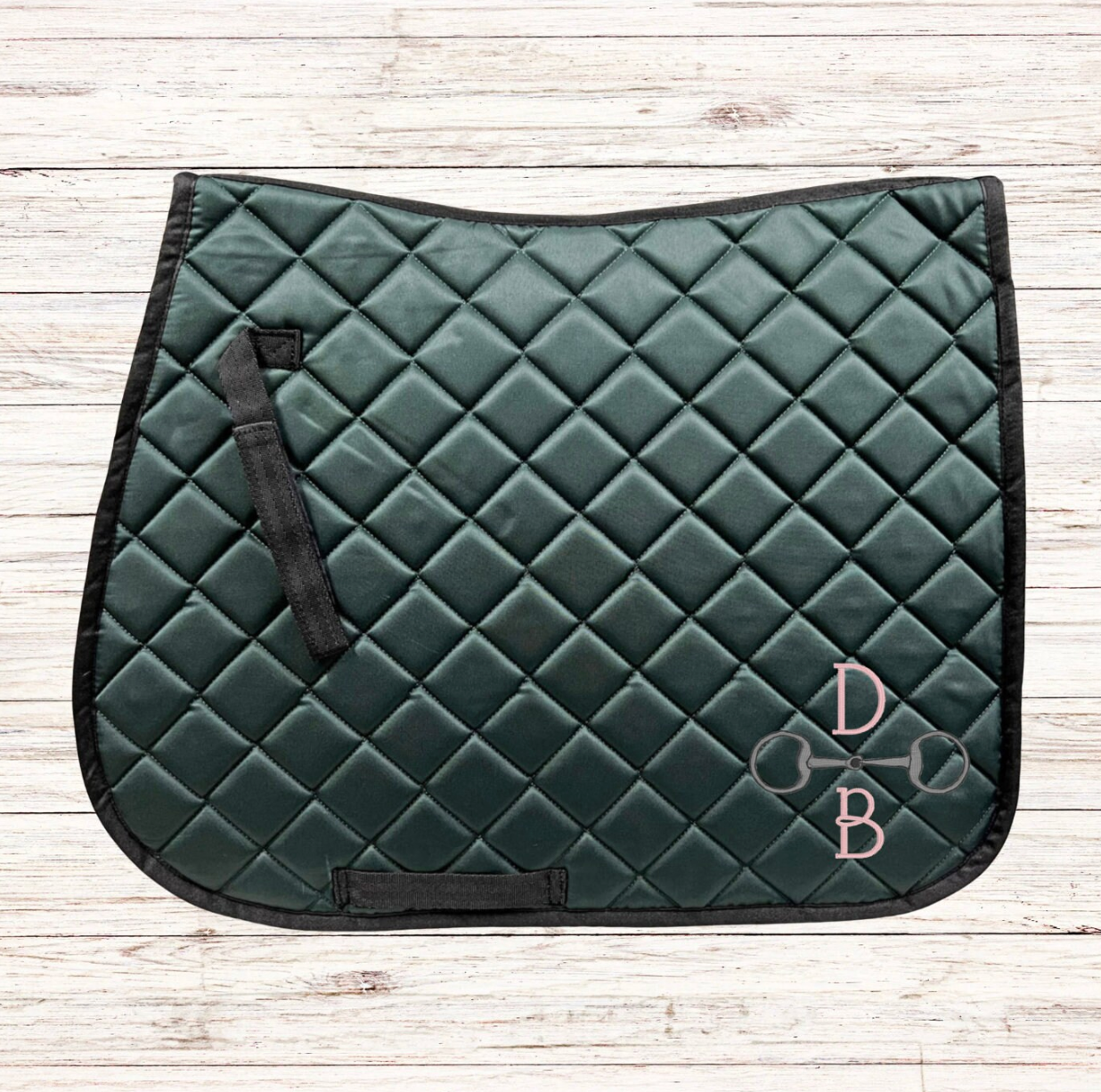 Embroidered Vertical Snaffle Bit Monogram Horse Saddle Pad