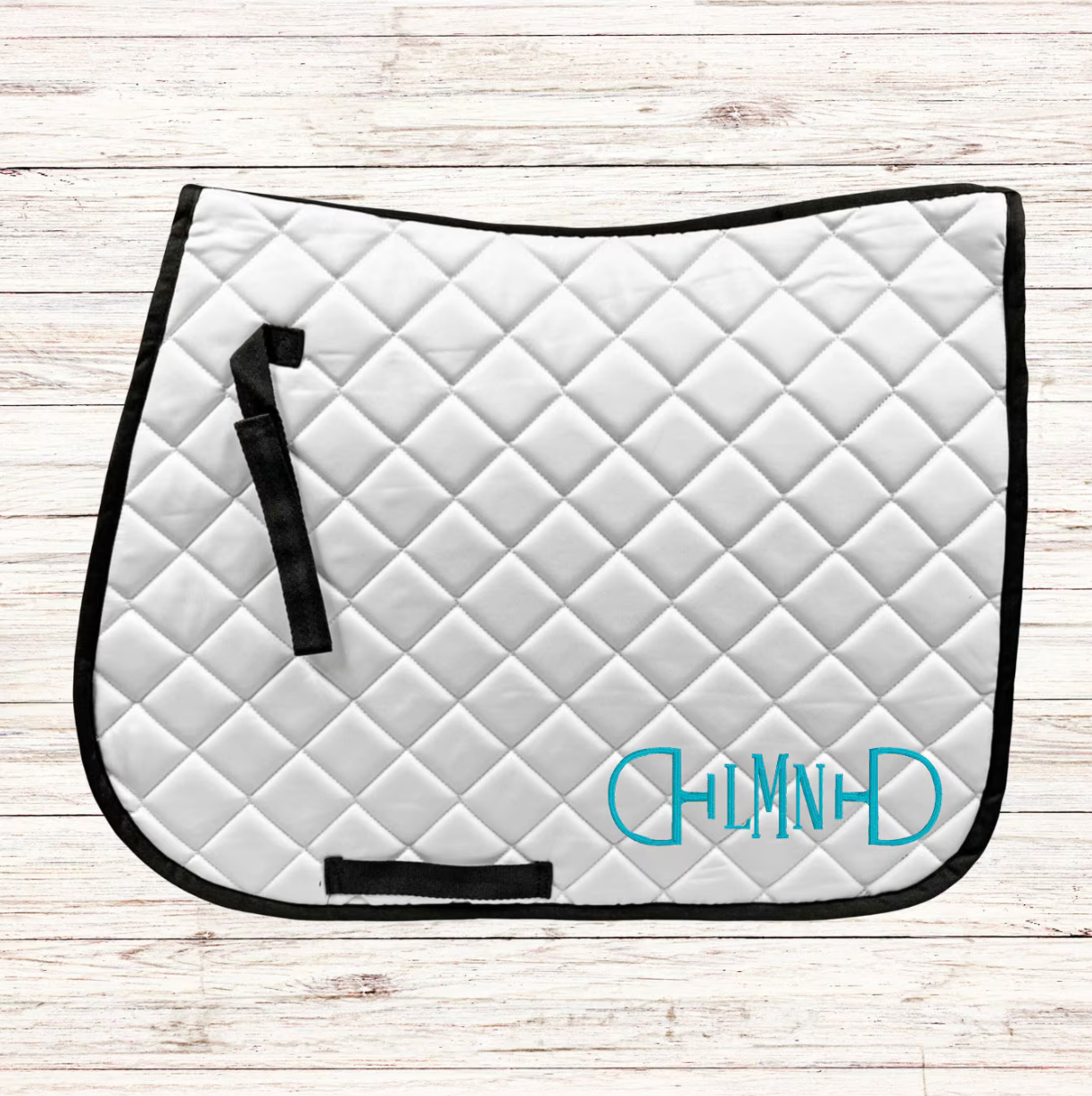 Embroidered Snaffle Bit Monogram Horse Saddle Pad