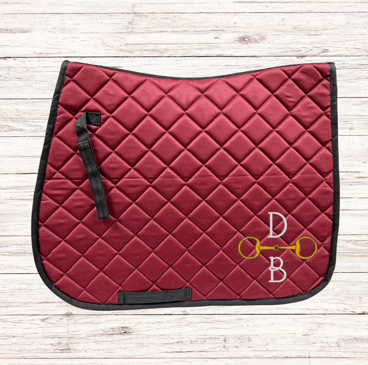 Embroidered Vertical Snaffle Bit Monogram Horse Saddle Pad