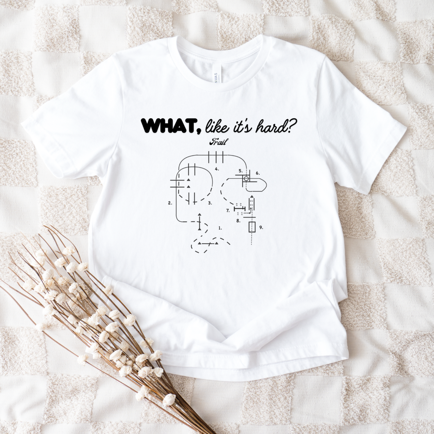 Horse Show Pattern T-Shirt - What, Like It's Hard? Feat. Trail, Ranch Trail, Equitation, Horsemanship, Showmanship, Ranch Riding, Reining