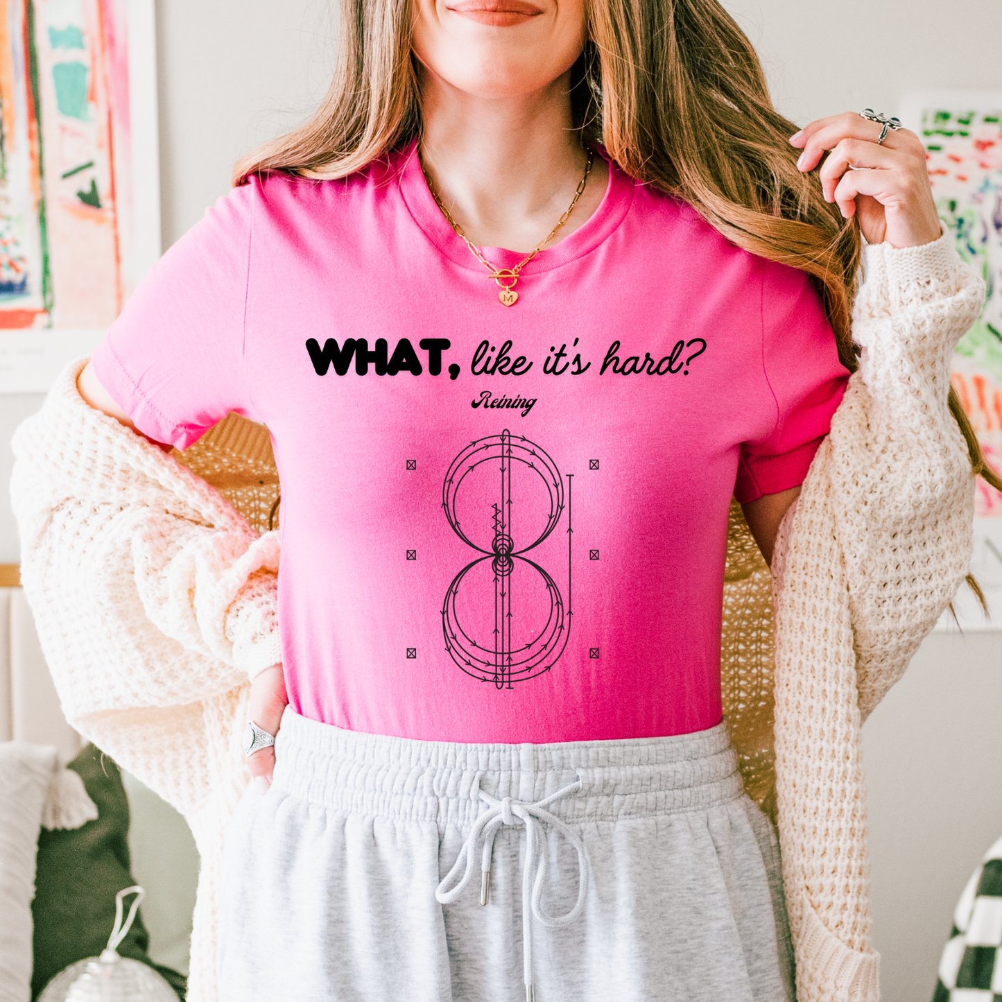 Horse Show Pattern T-Shirt - What, Like It's Hard? Feat. Trail, Ranch Trail, Equitation, Horsemanship, Showmanship, Ranch Riding, Reining