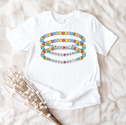 Custom Horse Girl Friendship Bracelet Graphic Shirt