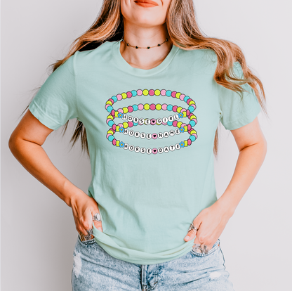 Custom Horse Girl Friendship Bracelet Graphic Shirt