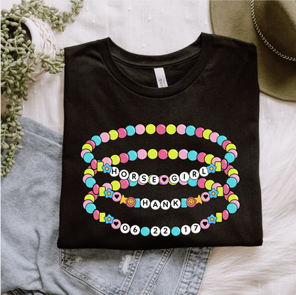 Custom Horse Girl Friendship Bracelet Graphic Shirt