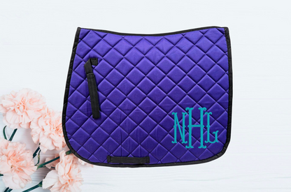 Embroidered Fishtail Monogram Horse Saddle Pad