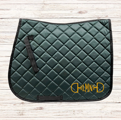 Embroidered Snaffle Bit Monogram Horse Saddle Pad