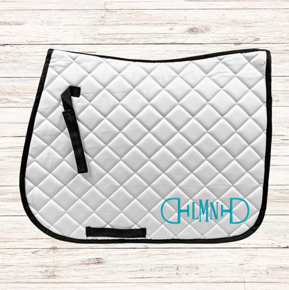 Embroidered Snaffle Bit Monogram Horse Saddle Pad